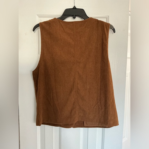 Brown Corduroy Vest with Buttons - Picture 5 of 7